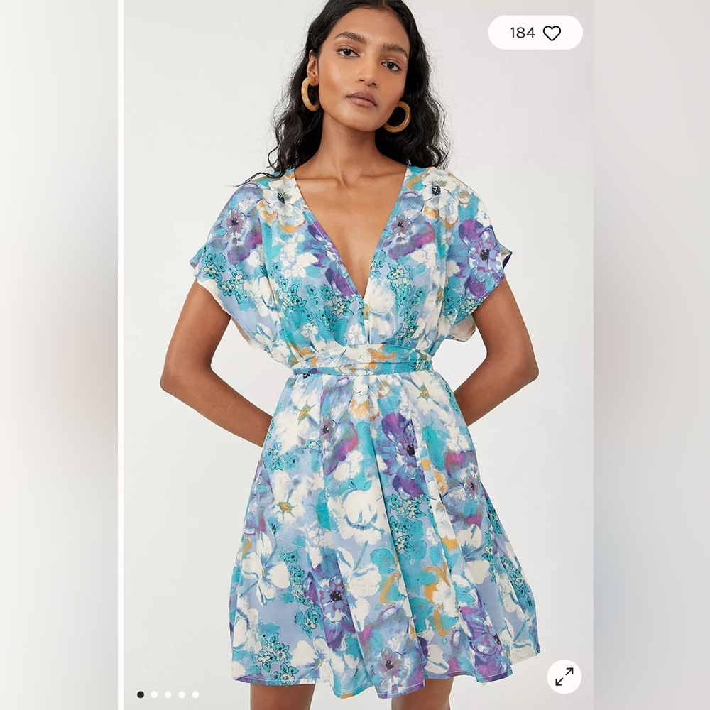 Free People Freddy Tie Mini Dress SIZE S
